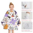 thumbnail image 6 of Halloween Cute Trick or Treat Characters Blanket Hoodies for Kids 6-13YR Oversize Wearable Blanket Hoodies for Boys Girls Teens, 6 of 7