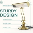 thumbnail image 4 of Home Intuition Classic Antique Retro Adjustable Leaning Piano Lamp Banker Desk Light with LED Bulb Included (Brushed Brass), 4 of 7