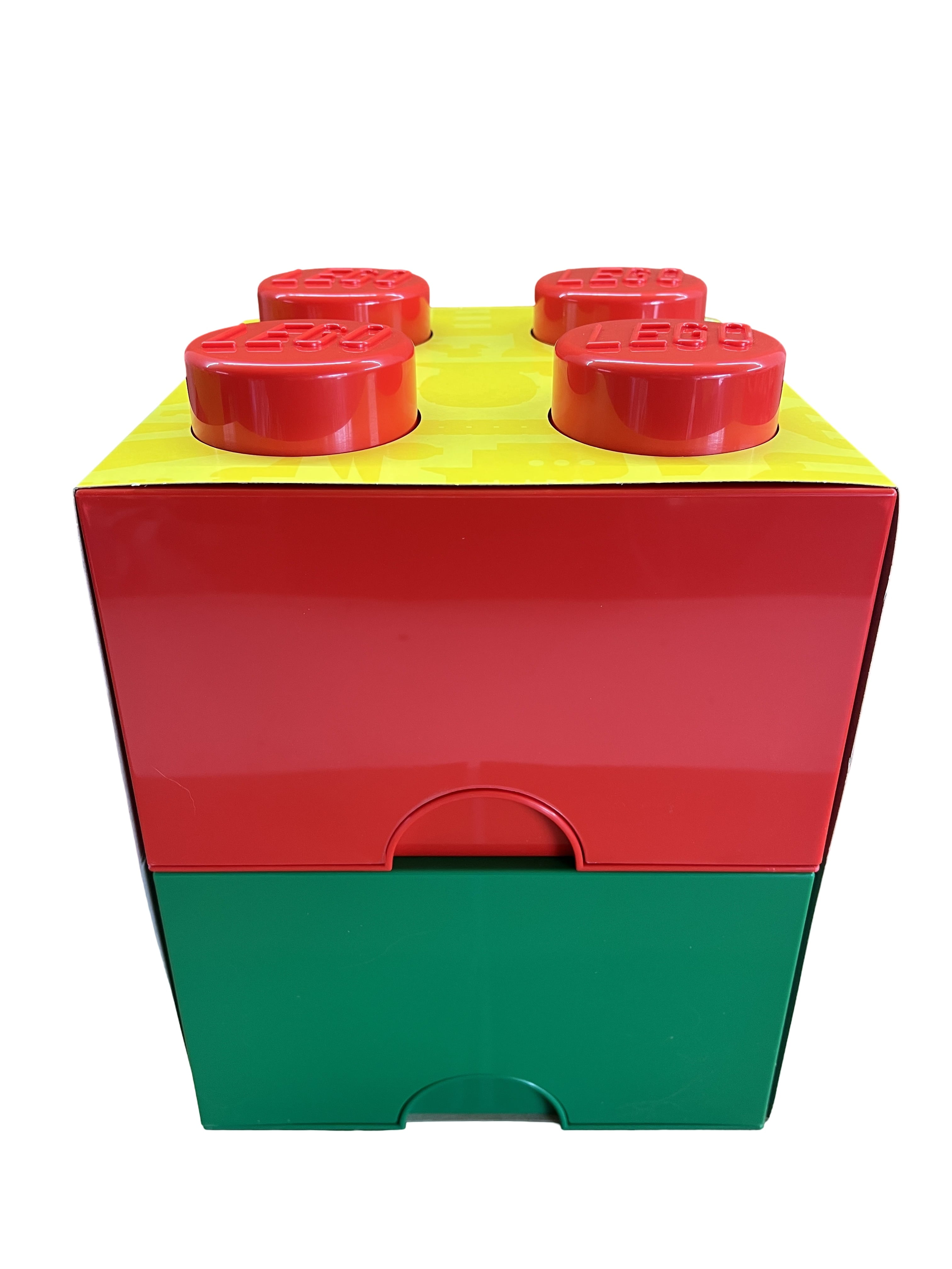 Lego Stackable Storage Bricks With 4 Knobs - 2 Piece Set - Organizer Container