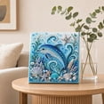 thumbnail image 5 of Ocean Theme DIY Pearl Art Kit Blue Dolphin Wave 3D Sparkling Coastal Mosaic Diamond Painting with Pearls Rhinestones Coastal Home Wall Decor Handmade Gift for Adults Teens Beach Lovers, 5 of 7
