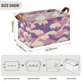 thumbnail image 7 of Yayeee Foldable Storage Basket for Shelves with Handles Waterproof Cloth Bins, Purple Wave Pattern, 7 of 7