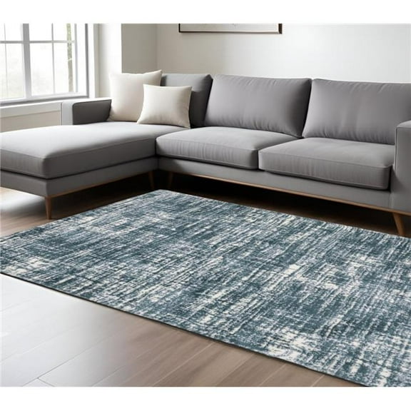 HomeRoots 575069 10 x 13 ft. Geometric Rectangle Area Rug, Gray & Ivory
