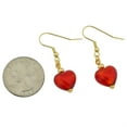 thumbnail image 4 of GlassOfVenice Murano Glass Heart Earrings - Fire Red, 4 of 5