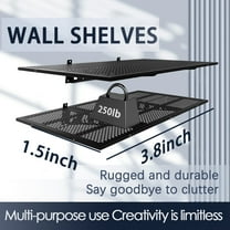 HAINAWANG,1 shelves 1-Pack 1.5x3.8ft 17.7-inch-by-45.2-inch Wall Shelf Garage Storage Rack Wall Mounted Floating Shelves, Black, 1 Pack Loads 250 lbs