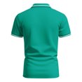 thumbnail image 6 of Otvok Men Turndown Collar T-Shirt Casual Solid Short Sleeve Pullover Button Blouse, 6 of 6