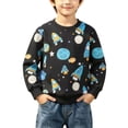 thumbnail image 2 of Spazoro Toddler Boys 100% Cotton Sweatshirts, Cute Cartoon Print Long Sleeve Shirt Fall Crew Neck Causual Pullover Tops for Sports Black Size 4-5 T, 2 of 9