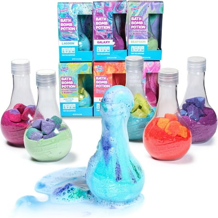 Tub Works Kids Bath Bomb Potion Bath Toy 6 Pack, Fun Science Toddler & Kids Bath Toy Foams & Bubbles