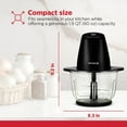 thumbnail image 6 of Holstein Housewares Electric Food Chopper – 1.9 QT, 8 Cup, Black, High-Powered Mini Food Processor with Glass Bowl for Chopping, Dicing & Blending, Compact & Easy to Use for Quick Meal Prep 250W, 6 of 9