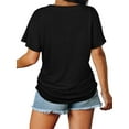 thumbnail image 3 of Womens Short Sleeve V Neck Dolman Tops with Side Shirring Loose Fit Shirts, 3 of 6