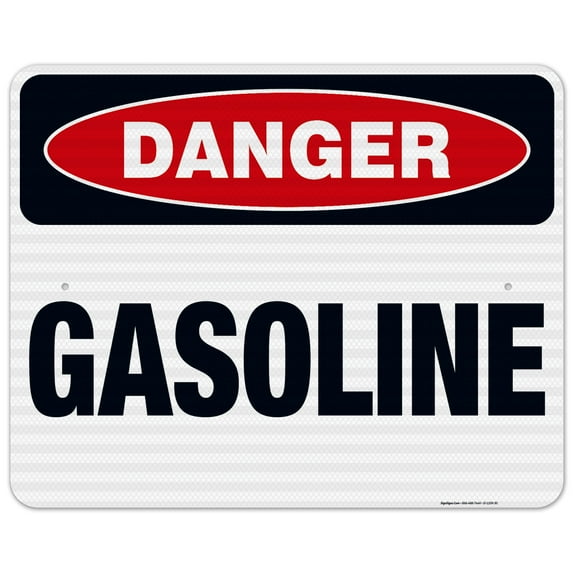 Danger Gasoline Sign, OSHA Danger Sign, 24x30 Reflective Aluminum EGP