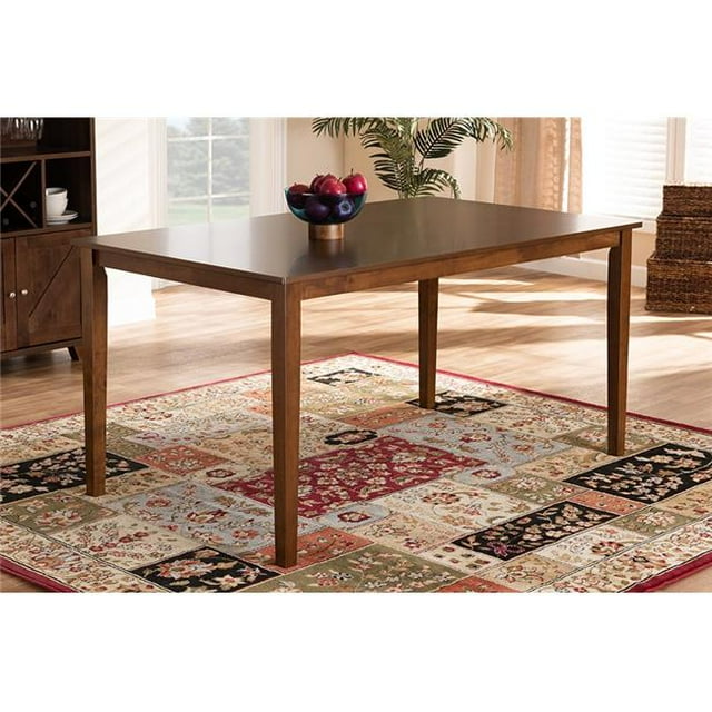 Baxton Studio RH7008T-Walnut-DT Eveline Modern & Contemporary Rectangular Wood Dining Table, Walnut Brown