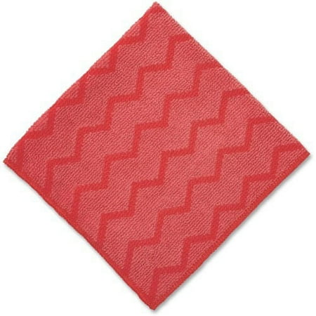 Rubbermaid HYGEN Microfiber Cleaning Cloths, 16 x 16, Red, 12/Carton