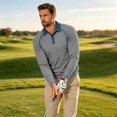 thumbnail image 7 of TOMVIGX Henley Shirts for Men Casual Button Down Long Sleeve Polo Shirt Fashion Outdoor Breathable Golf Shirts Lightweight Hiking Travel Moisture Wicking Crew Neck Tee Light Gray M, 7 of 7
