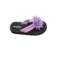 thumbnail image 2 of GERsome Women's Flip-Flops Platform Round Toe Slip-On Flat Summer Comfortable Flower Thong Sandals for Beach Travel, Purple Size 6, 2 of 9