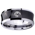 thumbnail image 2 of Tungsten Wolf 8mm Brushed Black Polished Concave Men Ring, 2 of 2