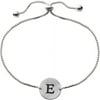 Personalized Planet Women's Sterling Silver Initial Disc Adjustable Bracelet, 8"