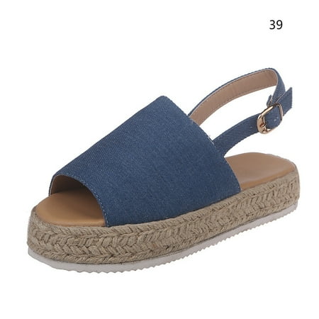 

Women Wedges Sandals Thick Sole Breathable Open Toe Casual Shoes for Summer Wedges Thick Sole Breathable Open Toe Accessories Comfortable Elegant Women Summer Casual Sandals Shoes 39