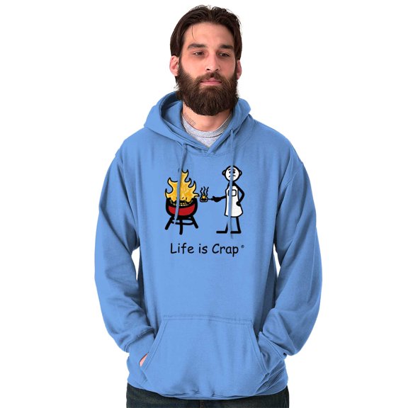 Burnt Burger BBQ Fire Funny Grilling Hoodie Hooded Sweatshirt Men Brisco Brands S