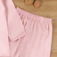 thumbnail image 7 of Cathalem Unisex Kids Boys Girls Pajama Sets Winter Long Sleeve Long Pants 2pcs Silky Sleepwear Button Down Loungewear Light Pink 5-6 Years, 7 of 7