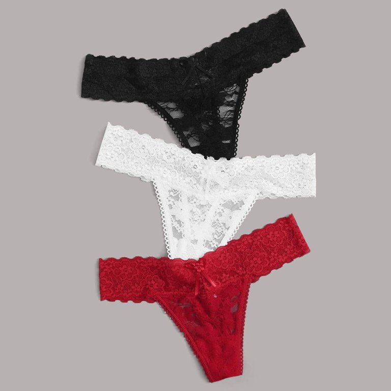 Homenesgenics Thongs for Women Plus Size Sexy Lingerie Seamless Briefs Lace Panties  Thong Underwear Womens Clothes Clearance under $8 