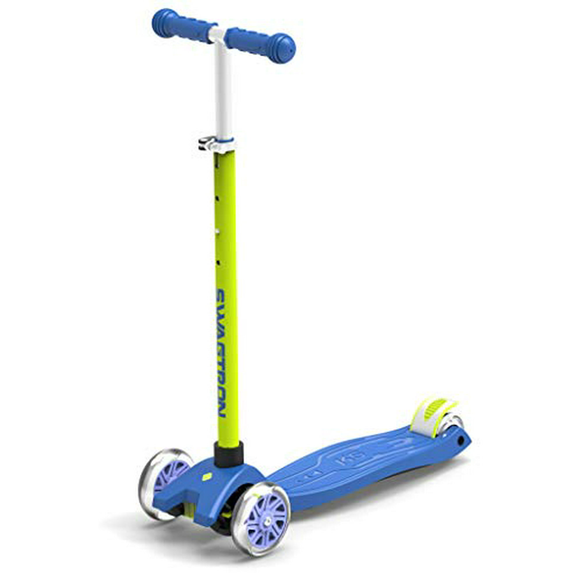 Swagtron K5 3 Wheel Kids Scooter with Light Up Wheels Quick Assembly ASTM Certified Height Adjustable for Boys or Girls Ages 3 Blue Walmart