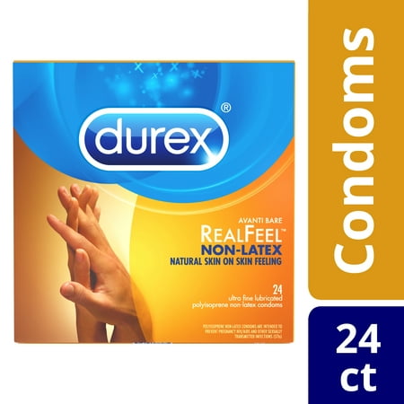 Durex Avanti Bare Real Feel Lubricated Non Latex Condoms - 24 (Best Feeling Durex Condom)