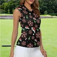 thumbnail image 2 of Yuyamidu Xmas Tree Women's Sleeveless Golf Shirts Snowflake Athletic Tennis Shirts Christmas Quarter Zip Golf Clothes Workout Tank Tops Pullover Size XL, 2 of 8