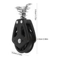 thumbnail image 2 of Raindrops Black Stainless Steel Nylon Single Swivel Pulley for Marine Applications Easy Installation 1 Piece, 2 of 8