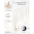 thumbnail image 5 of TANGPOET 925 Sterling Silver Gold Plated White Pearl Necklace Women, 5 of 5