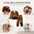 thumbnail image 7 of Lsque Sunset Sunflower Cow A Pattern Long Sleeve Pajama Set for Women - Soft 2-Piece Sleepwear and Loungewear Set with Pockets, Comfy Nightwear-Medium, 7 of 7