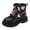 Black, variant on REDARER Girls' Leather Lace-Up Boots - Stylish Side-Zip Winter Booties with Heart | Warm & Trendy for Cold Weather,Color:Pink,Size:5-5.5 Years