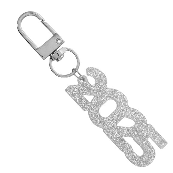 Number 2025 Keychain For New Year Graduation Presents Backpack Charm Handbag Decoration Ideal For New Year Celebrations White