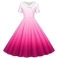 thumbnail image 2 of NJDVHB Robe d'Été pour Tout-Petit, Robe de Plage pour Fillette, Robe de Fête pour Filles, Robe à Manches Courtes Extensible Évasée Tournoyante Style Patineuse à Col Rabattu pour Filles, Rose Vif, 150, 2 of 5