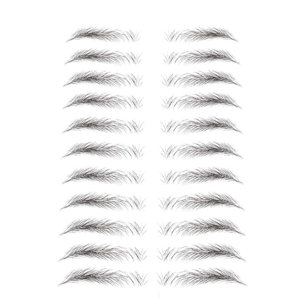 20Pcs Women 3D Eyebrow Sticker Tattoo Eye Brow Waterproof Stereo Decal