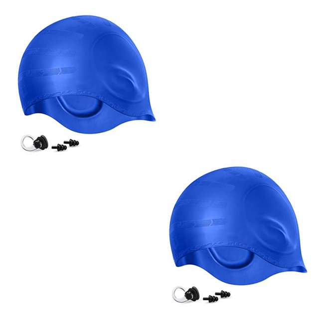 Destyer Swimming Hat Elastic Ladies Hair Flexible Ear Plugs Moisture-Resistant Ergonomics Design Nose Clip Pool Diving Combination Kit Type2 2Set