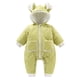 thumbnail image 1 of Gibobby Chamarra de forro polar para niños y niñasRecién nacido bebé niñas niños invierno cálido traje de nieve orejas con capucha mono abajo abrigo acol(Verde, 3-6 Meses), 1 of 3