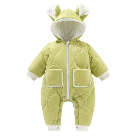 

Hunpta Newborn Infant Baby Girls Boys Winter Warm Snowsuit Ears Hooded Jumpsuit Down Coat Romper Padded Outwear Jacket With Pockets