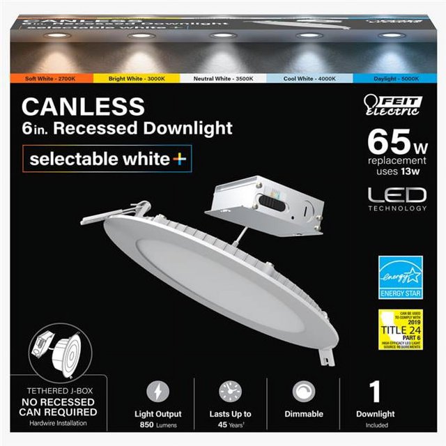 Feit 3000130 6 in. 13 watt Electric White LED Recessed Downlight