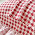 thumbnail image 4 of Red Ruffled Plaid Gingham Pillow Shams 20"x20", Set of 2 Checked Pre-Washed Microfiber Farmhouse Pillowcases for Bed/Sofa (20"x20", Red Gingham), 4 of 6