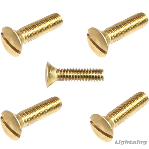 6-32 X 1" Solid Brass Oval Head Machine Screws Slotted Drive Quantity 50