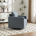 thumbnail image 2 of Leumius Swivel Armchair with Hidden Storage,33.6''W Upholstered 360° Accent Chairs with Pillow,Square Club Chair Single Sofa for Living Room,Blue, 2 of 14