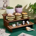 thumbnail image 4 of Wooden Display Riser 3-Tier Perfume Stand Rack Rustic Cosmetic Jewelry Organizer Riser, 4 of 5
