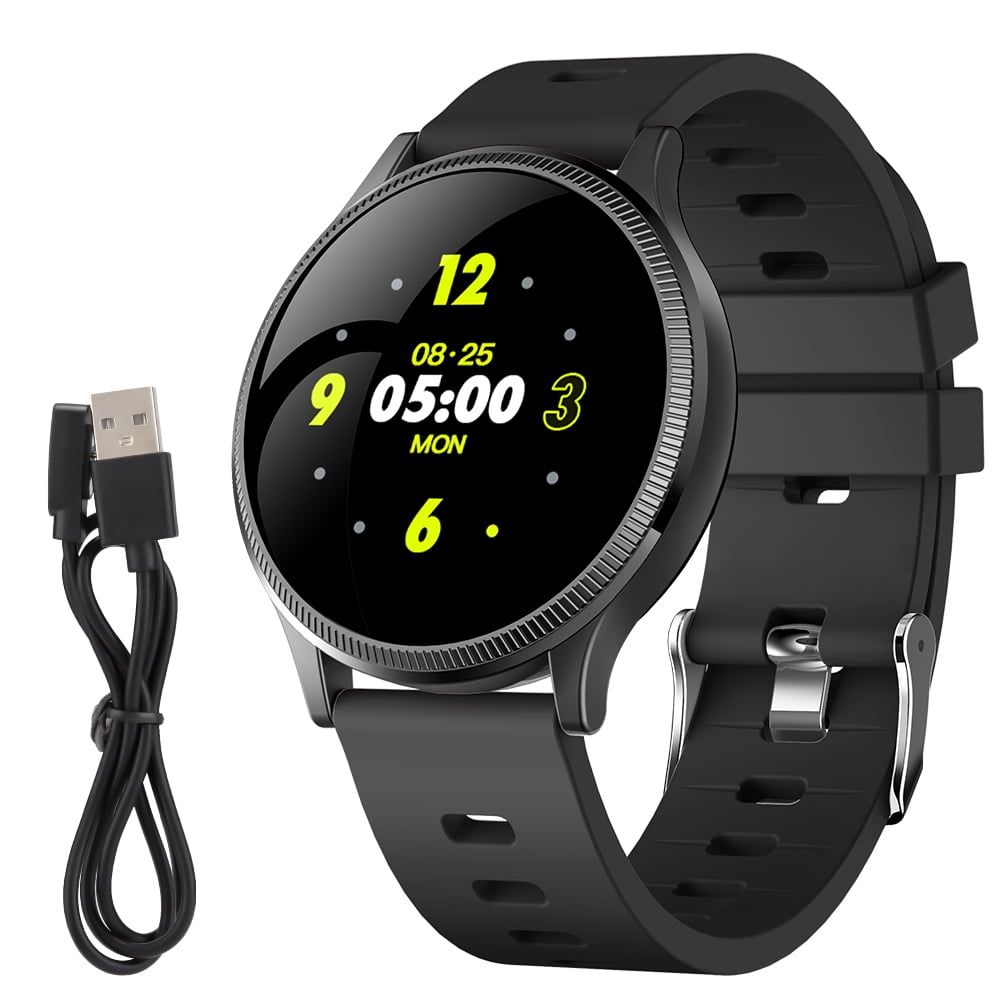 MK08 Reloj deportivo inteligente Seguimiento de la frecuencia cardiaca Presion arterial Monitor de sueno Pulsera Correa negra Walmart en linea