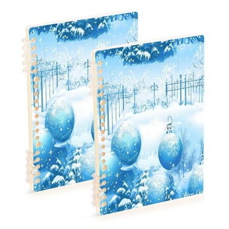 Wirebound Notebook Hardcover Spiral Notebooks Blue Christmas Background 60 Pages 80 GSM 5.7 x 8.3in