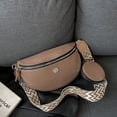 thumbnail image 1 of Bolso bandolera de moda para mujer, riñonera sólida de cuero PU, correa ajustable informal, 1 of 8