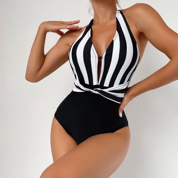 Women Slimming One Piece Bathing Suit Retro Ruched Push Up Swimsuit Tummy Control Vintage Padded Swimwear