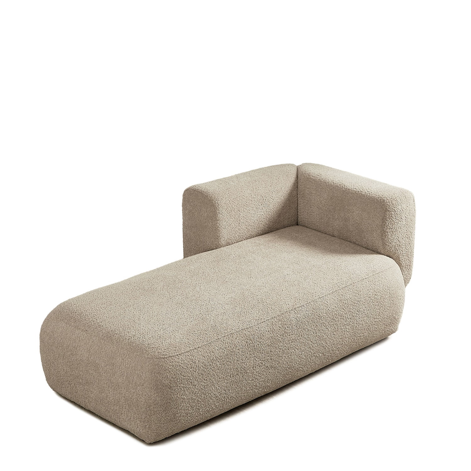 Hommoo 64" Boucle Upholstered Chaise Lounge Chair, Modern Tufted Leisure Sofa Chaise Sofa for Living Room, with Right Arm, Camel