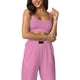 thumbnail image 2 of Conjuntos Casuales de Dos Piezas para Mujer, Camiseta Sin Mangas con Cuello en V y Cintura Elástica, Chándal de Verano con Bolsillo. Rosa M, 2 of 9