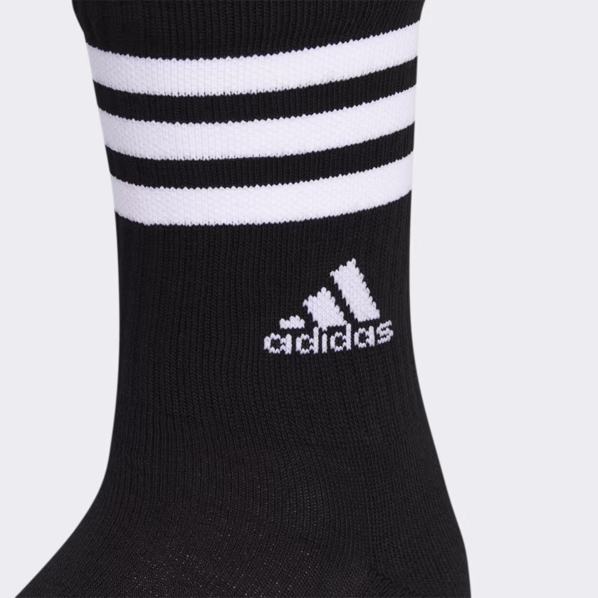 thumbnail image 3 of Women's adidas Cushioned 3-Stripe 3.0 3-Pack Crew Socks Color: Black Size: 9-11, 3 of 3