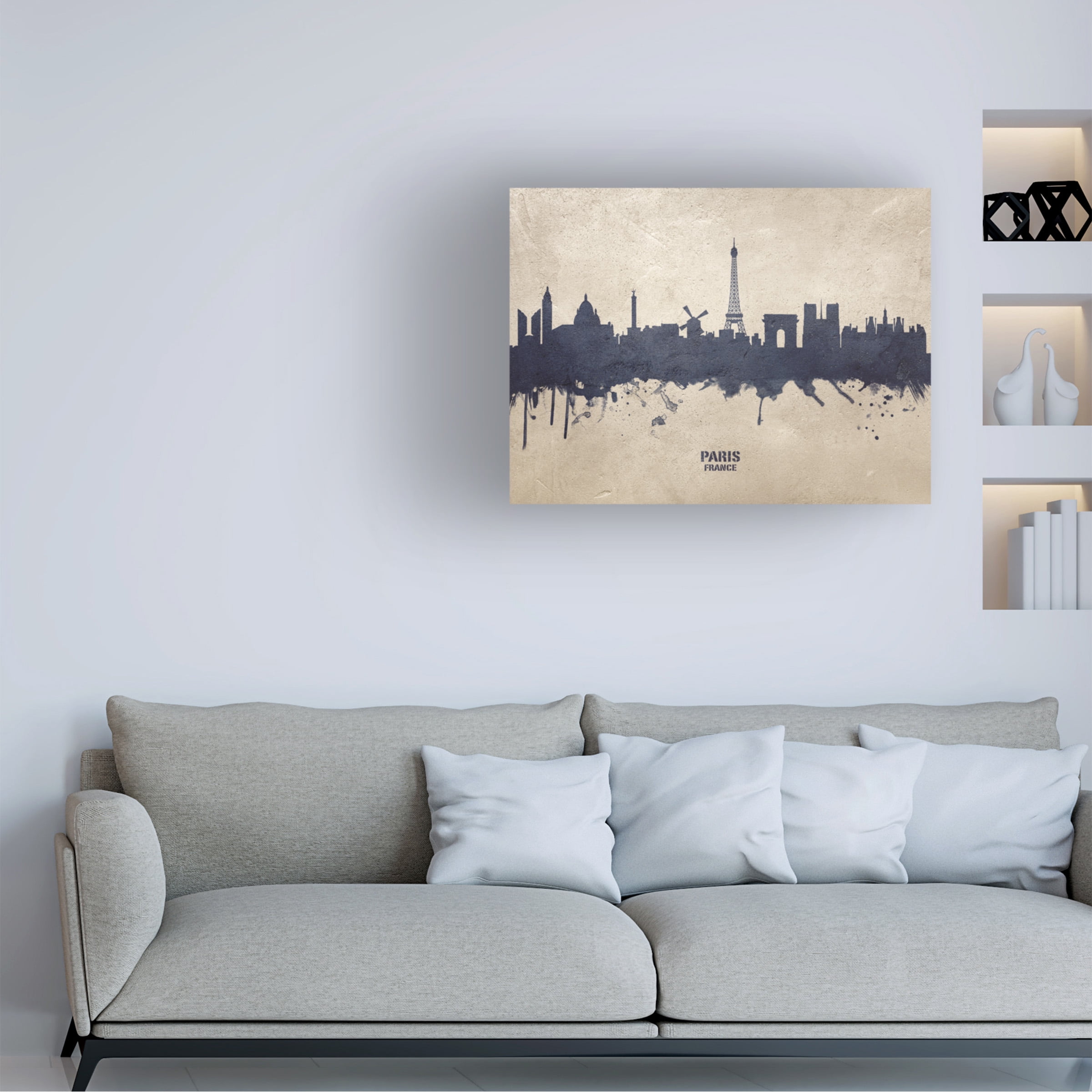 Michael Tompsett 'Paris France Skyline Concrete' Canvas Art